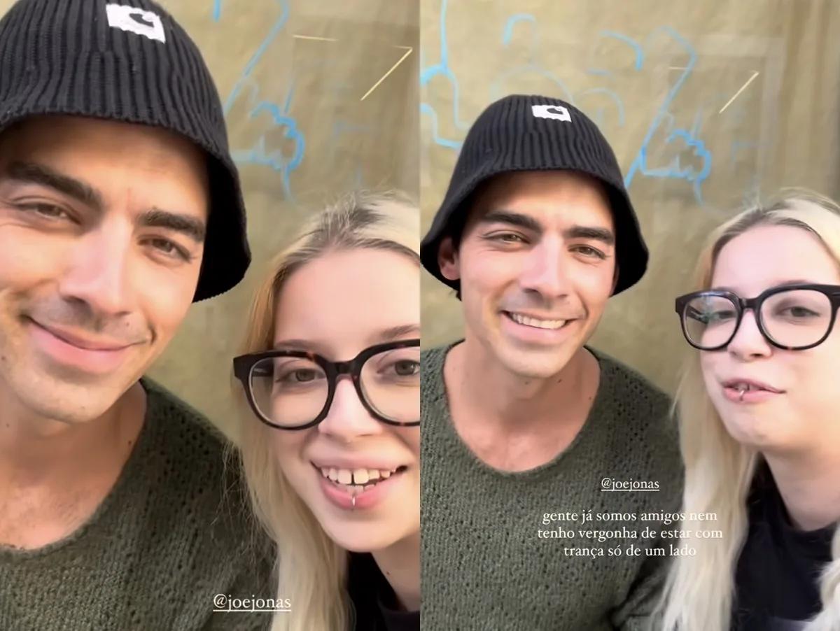 Estrela pop Joe Jonas em encontro emocionante com fã brasileira em Lisboa.