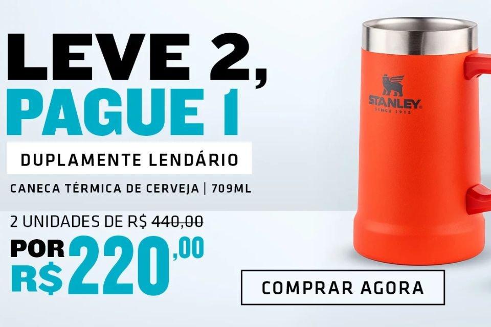 Aproveite a promoção da Stanley: 2 canecas por R$ 220.