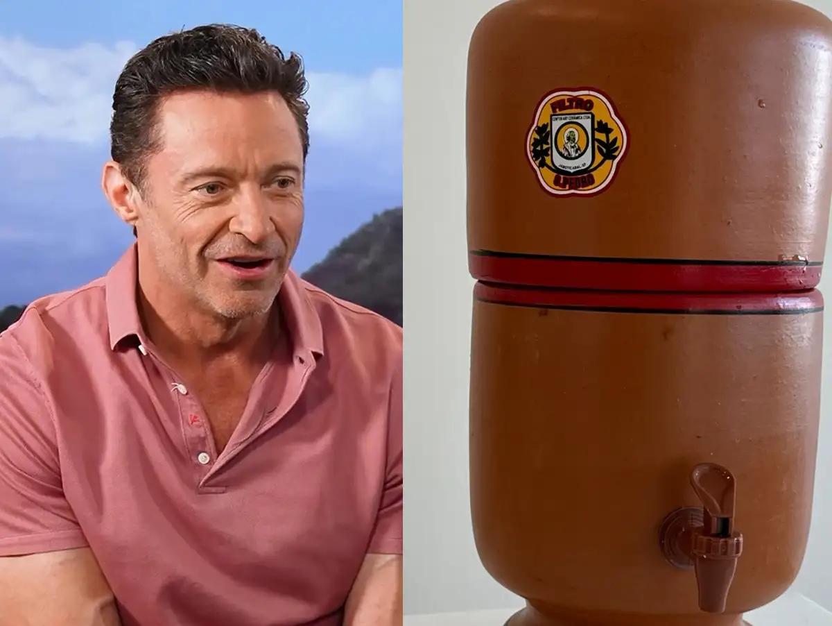 "Hugh Jackman leva filtro de barro ao deixar o Brasil."