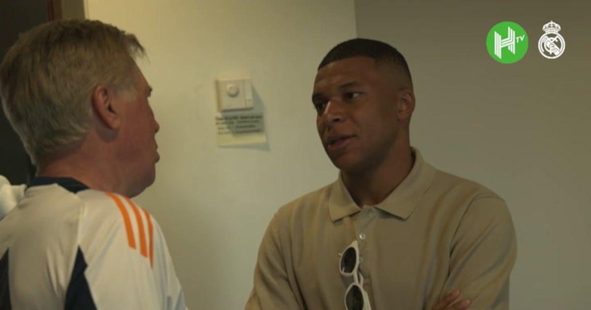 Kylian Mbappé se encontra com estrelas do Real Madrid.