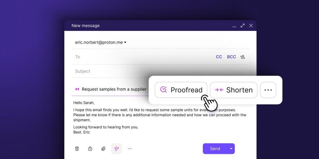 Assistente de IA Proton Scribe: Escreva e-mails mantendo sua privac...