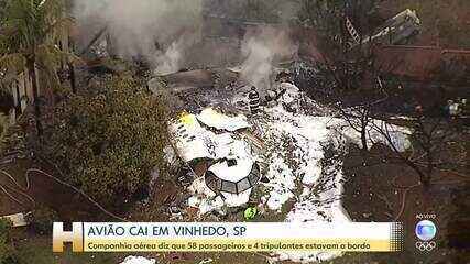 Imagem do local da queda do avião em Vinhedo (SP)