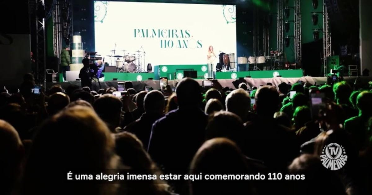 Leila Pereira e Ivete Sangalo celebram os 110 anos do Palmeiras.
