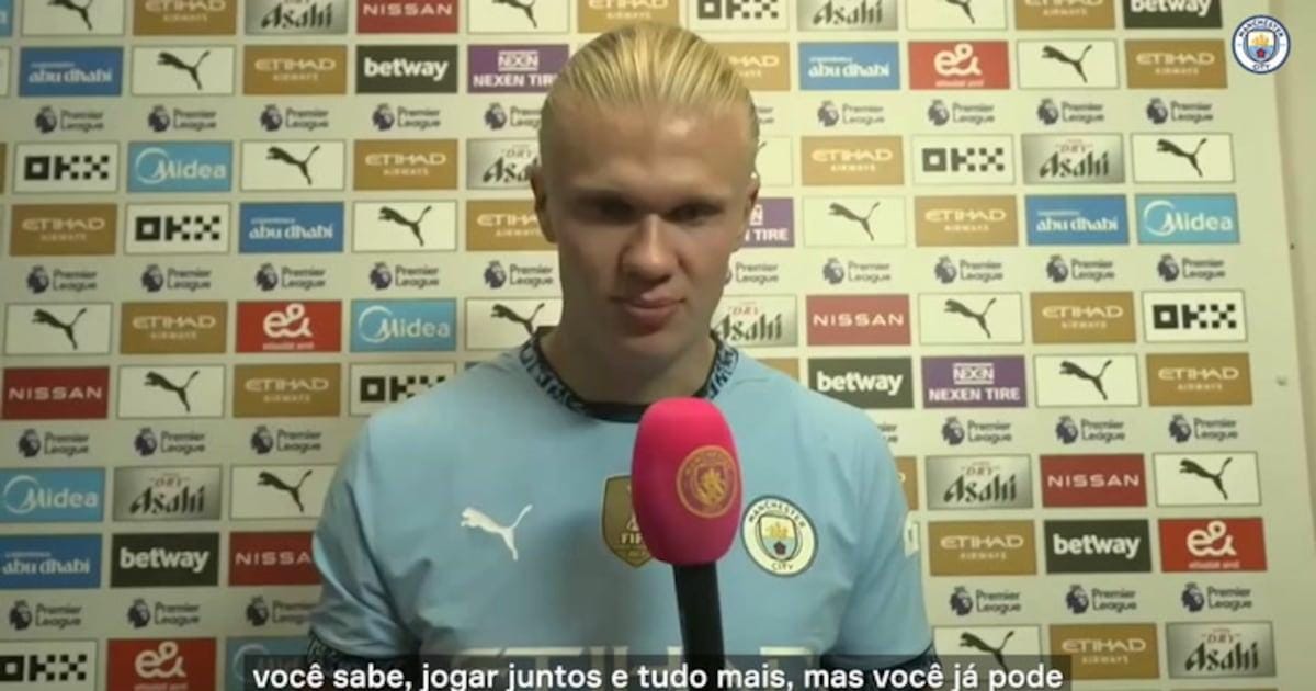 Erling Haaland elogia jovem Savinho após vitória da Premier League.
