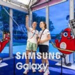 Atletas da Olimpíada de 2024 vendendo celulares da Samsung no eBay.