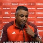 Treinador Roger elogia atuação do Internacional e comenta sobre arbitragem no Mineirão.