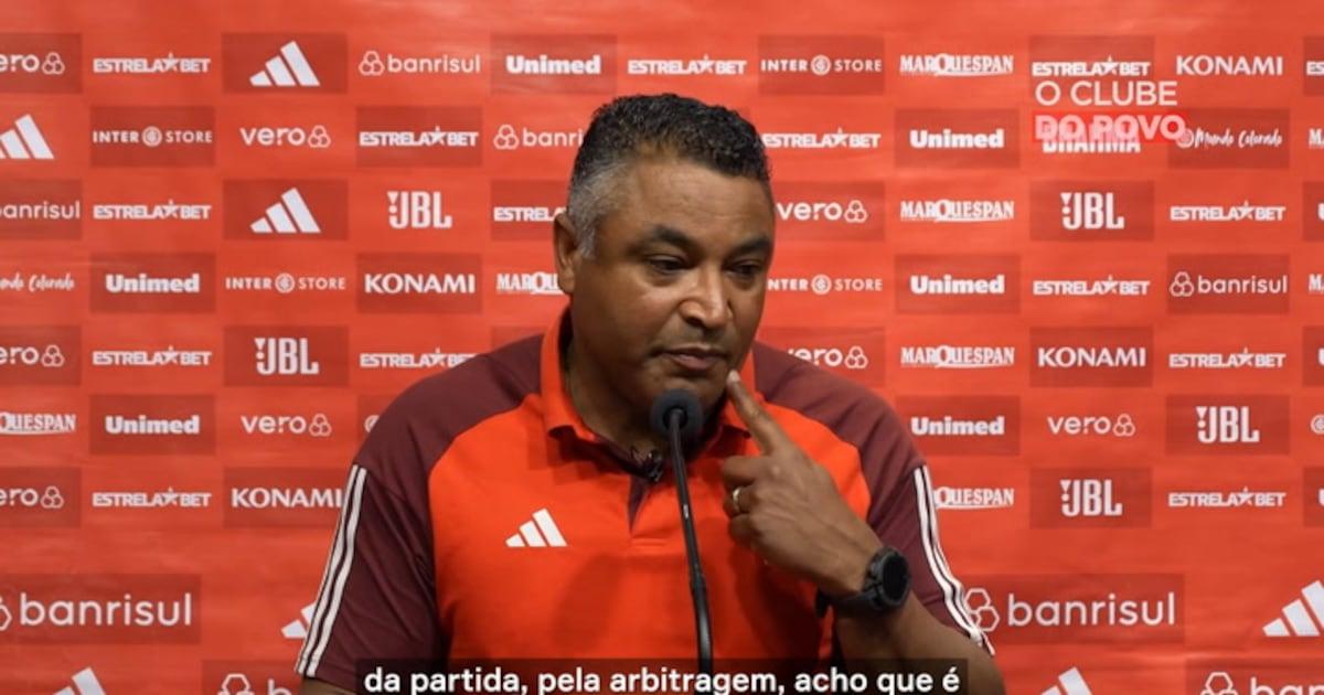 Treinador Roger elogia atuação do Internacional e comenta sobre arbitragem no Mineirão.