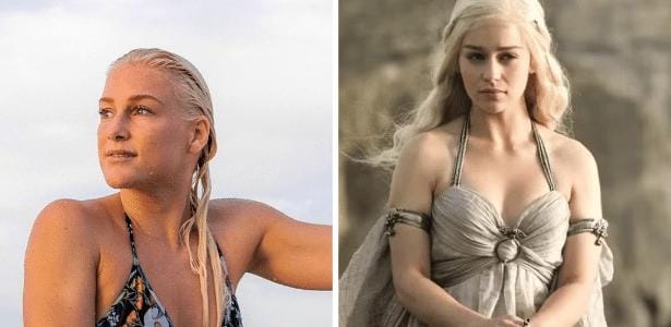 Semelhança Impressionante: Surfista Comparada à Daenerys de Game of Thrones.