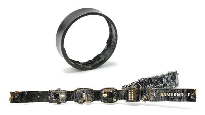 Anel da Samsung com bateria selada: solução direta para o lixo.